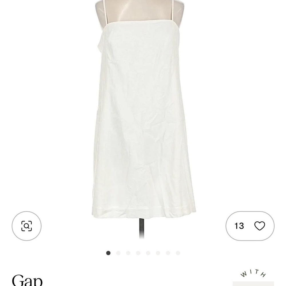 GAP Ivory Slip Dress White, Size Large